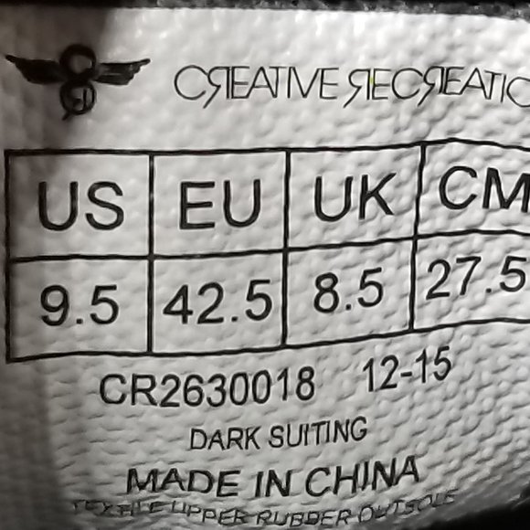 Creative Recreation Vito Lo Sneakers, Dark Suiting Textile, Mens Sizes 9.5 - Picture 12 of 12